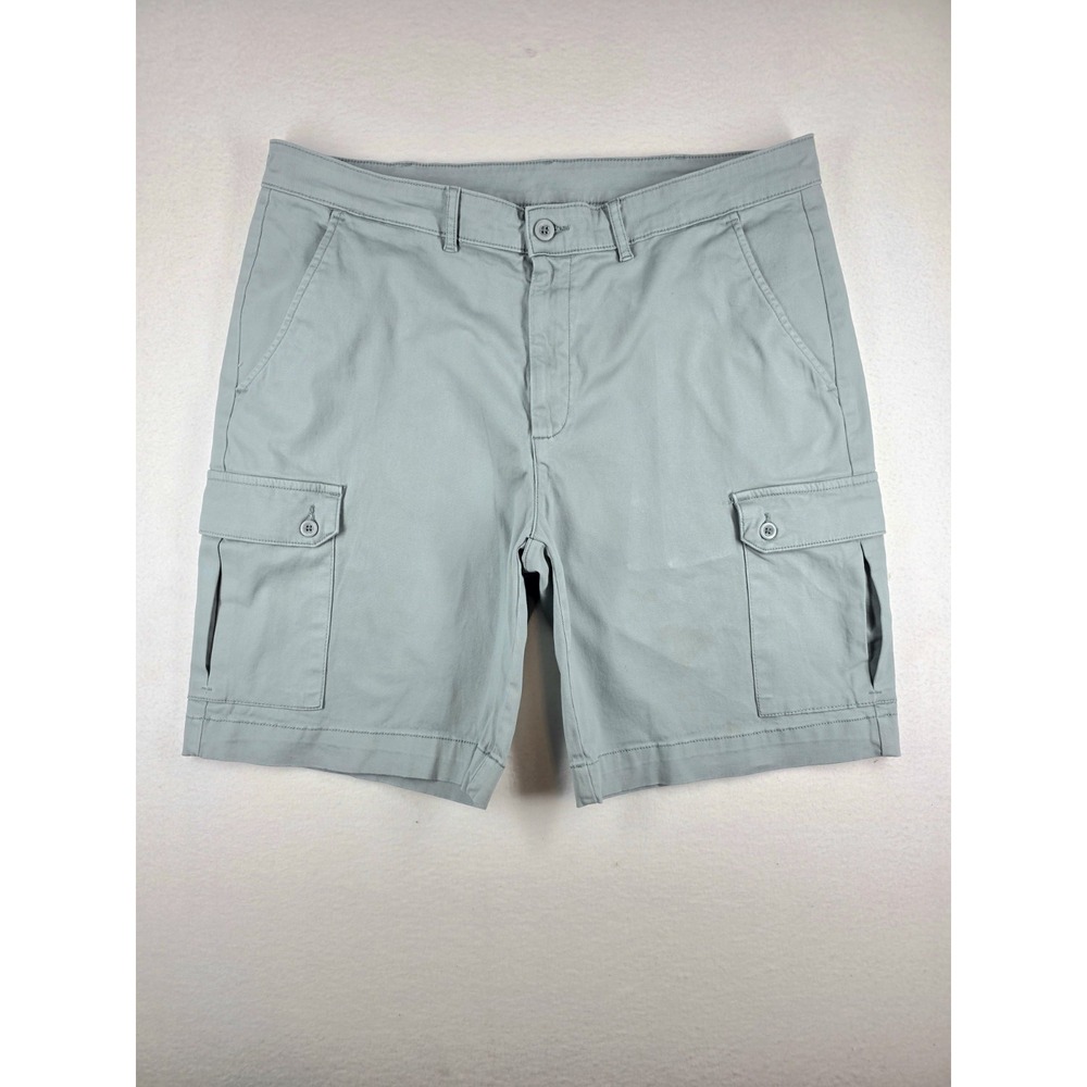 St. John's Bay Men's Cargo Shorts Size 38 Light Green Sage Cotton Stretch...
